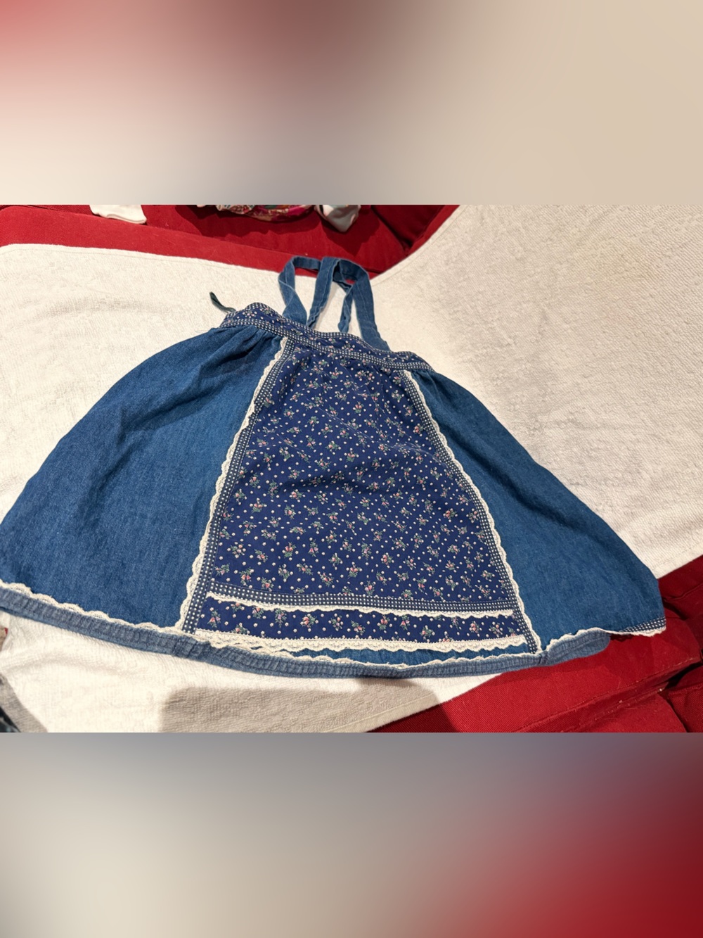 Vintage Junior Gunne Sax Blue Floral Patchwork Sundress